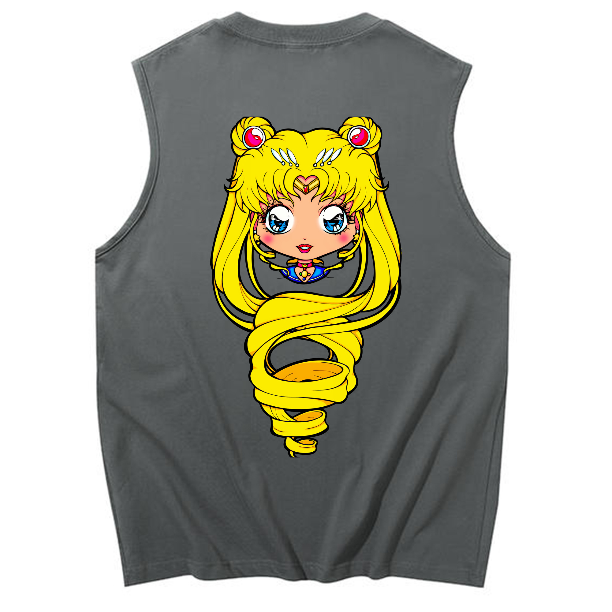 （画像用） 美少女戦士セーラームーン 月野 うさぎ つきの うさぎ Sailor Moon Tsukino Usagi コットン100％タンクトップ（背面プリント）